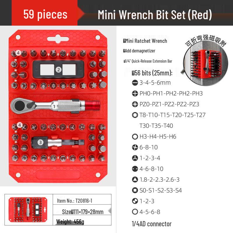 Compact Dual-Head Ratchet Wrench with Quick-Release Screwdriver Function