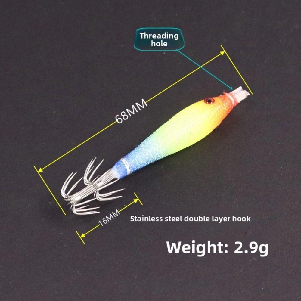 5pcs/bag Luminous UV Wood Shrimp Bait Blowing Tube Pesca Fishing Hook  Freshwater Fishing