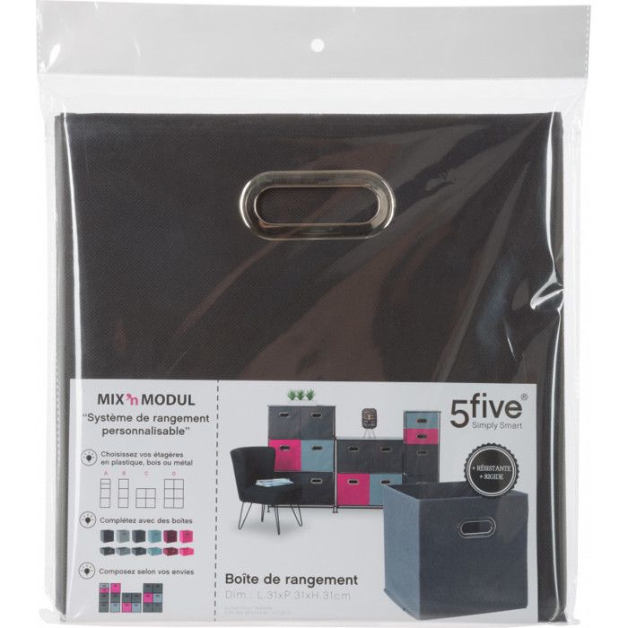 Storage Box 31 X 31 X 31 Cm Atmosphera - Anthracite - 2 Storage Boxes