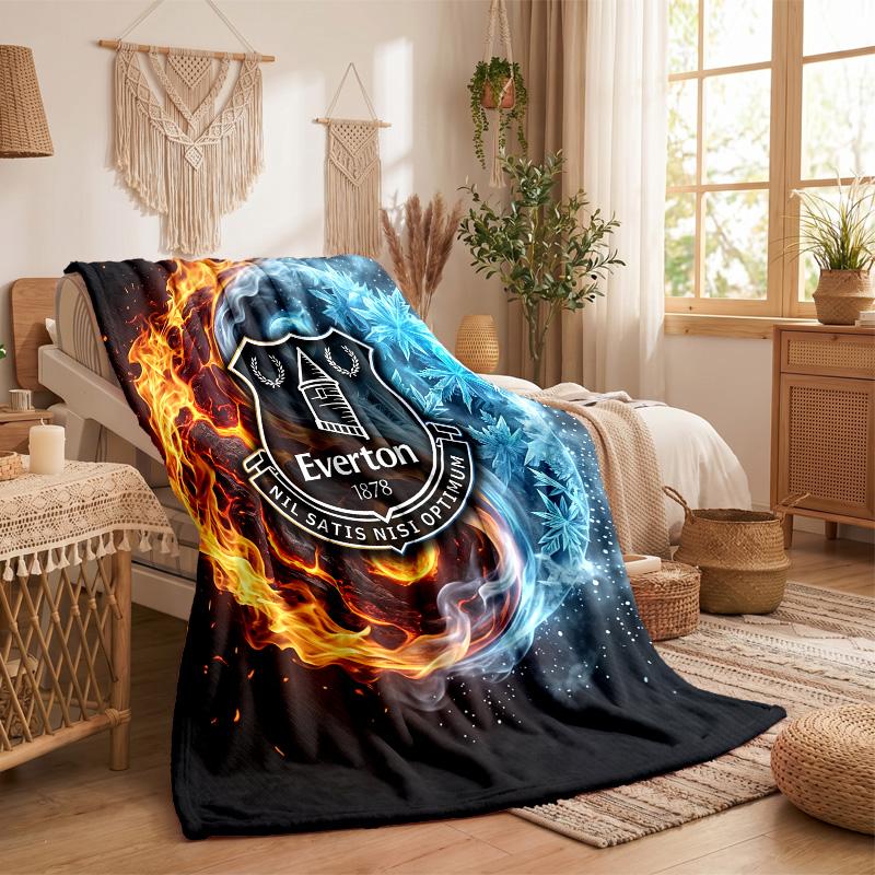 Everton Fußball Druck Flanell Decke Weich Warm Sofa Bett Überwurf für Zuhause Büro Schlafzimmer