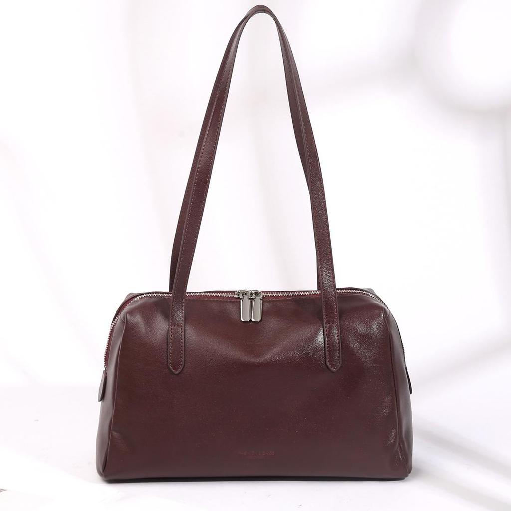 Crystal Vegetable-Tanned Cowhide Leather Crossbody Handbag - 2025 Autumn/Winter Soft Shoulder Tote
