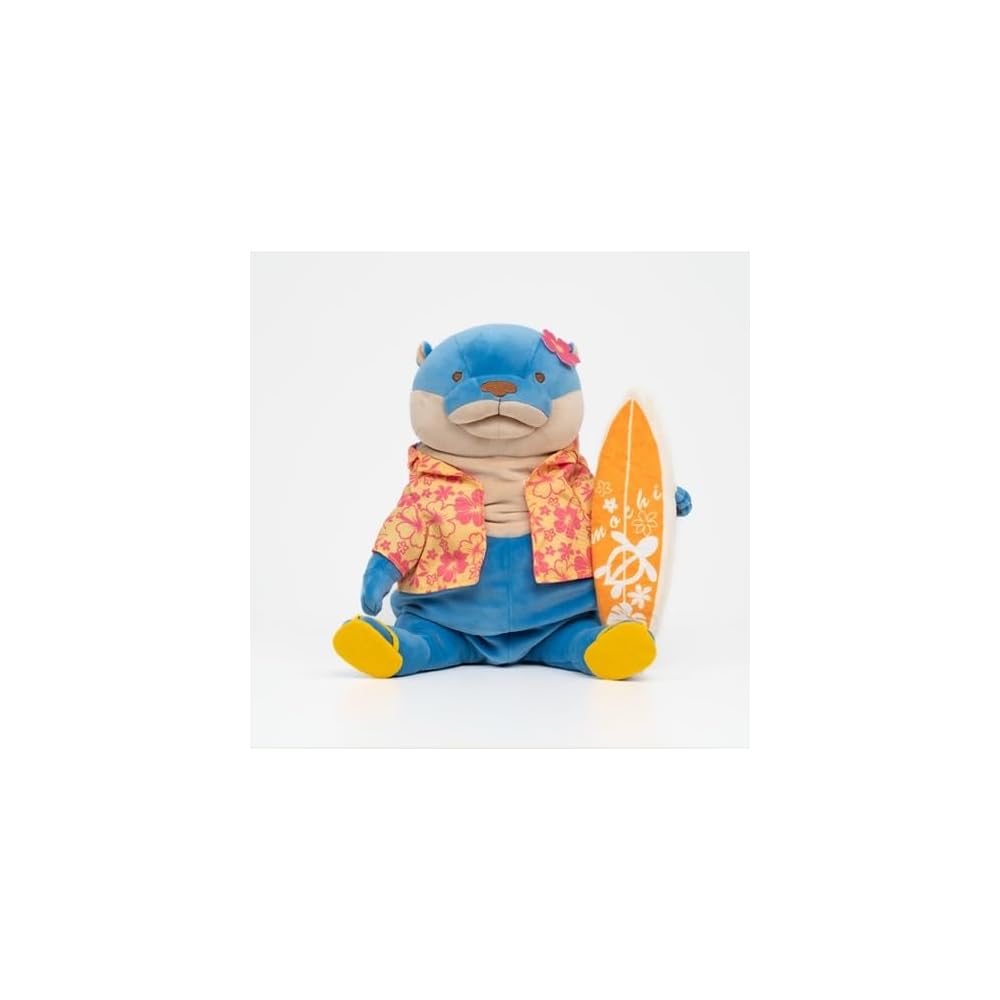 

Morisaka Global Mochikawa Otter Surfer Plush Toy Blue 22x22x30cm Soft Cute Animal Summer Surfing