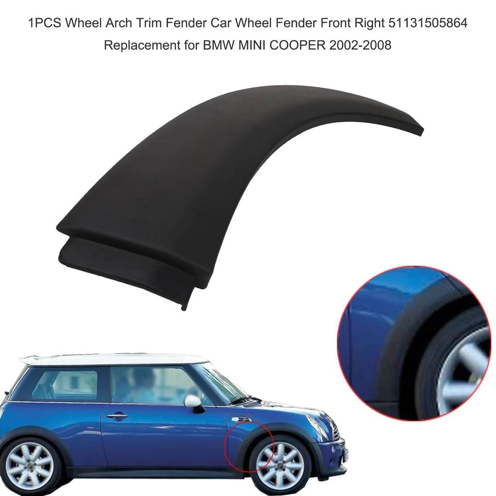 1PCS Wheel Arch Trim Fender Car Wheel Fender Front Left Upper 51131505867 Replacement for BMW MINI COOPER 2002-2008