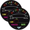 First & Last Day of School Chalkboard 10.2" Double Sided Back To School Board Sign for Kids Girls Boys Reble 1st Day of Preschool Kindergarten 1st