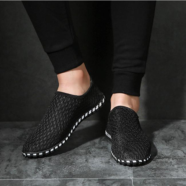 Chaussures d'été en maille décontractées pour hommes, baskets de course creuses et respirantes