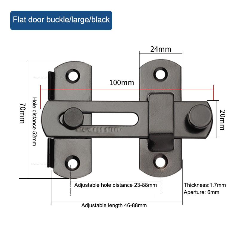 Thick Stainless Steel Flat Door Latch Pet Proof Anti-Rust Secure Closure with Mounting Screws for Dog Cat Room Door Use
