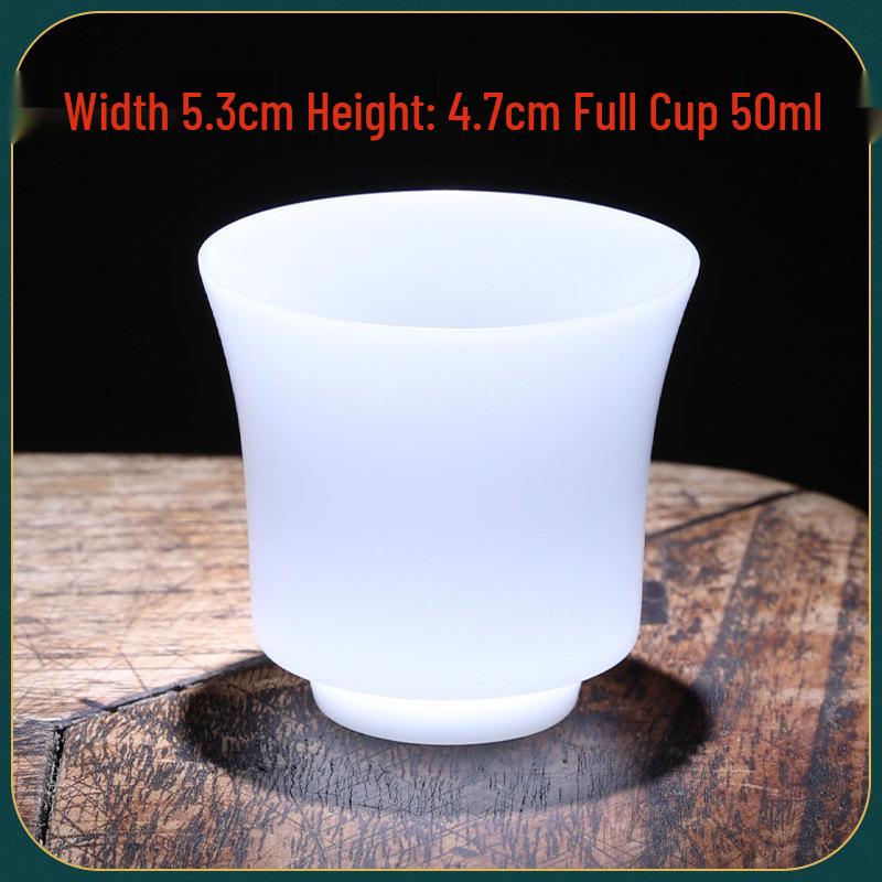 Ice Texture Porcelain Tea Cup Sale: Buy One, Get One Free - Thin-Walled Pure White Jade Style