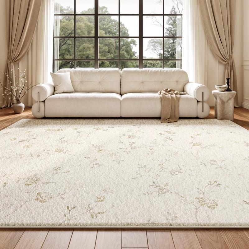 Cream Style Carpets for Living Room Light Luxury Bedroom Decor Rug Fluffy Soft Cloakroom Plush Mat Home Washable Non-slip Carpet
