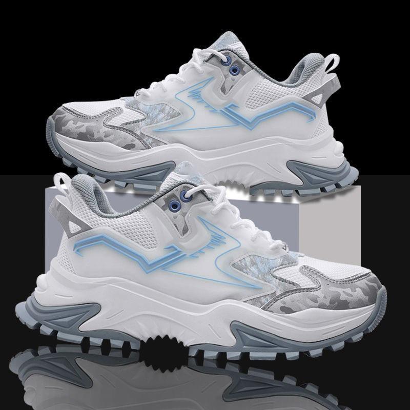 

Men s Chunky Sneakers New Breathable Mesh Sports Shoes Non-slip Casual Running Shoes For Men Thick Sole Platform Dad Shoes 39 серый ясень
