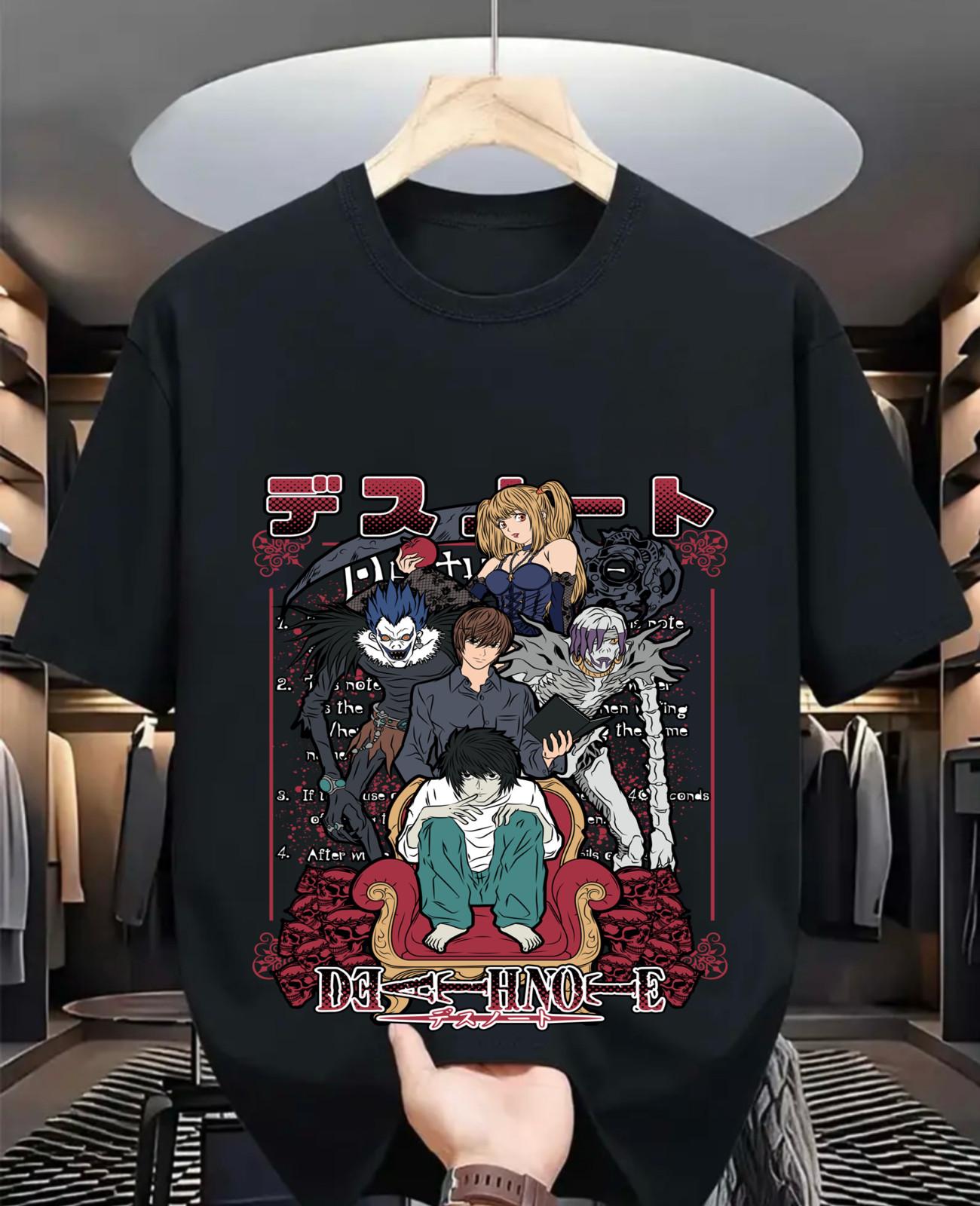 

Death Note L T-Shirt Mens Womens Tees Top Kira Ryuk Manga Strip Horror Anime Gift tee Soul Eater 4XL