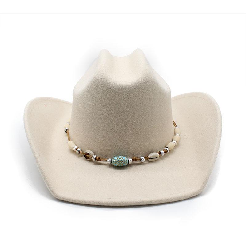 Ethnic Style Western Cowboy Hat Men'S And Women'S Woolen Top Hat Ethnic Style Tibetan Cowboy Hat