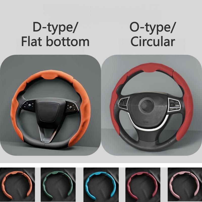 3 Stück Perforierte Leder Atmungsaktiv Anti-Rutsch Schweißabsorbierend Universell Auto Lenkradbezug Auto Zubehör