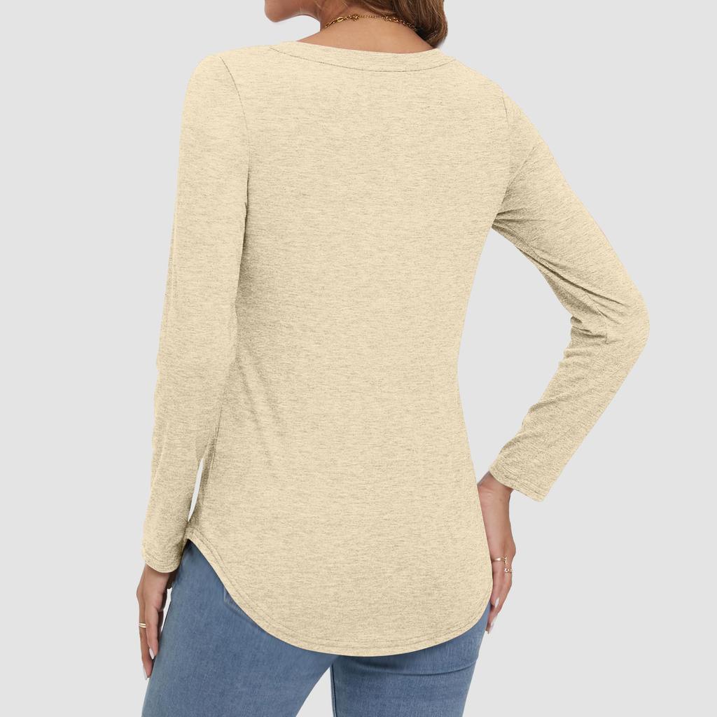 Women's Fashion Casual V,Neck Color Loose,Fit Versatile T,Shirt Top