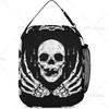Pray Skull Pattern Lunch Box for Women Men, Reusable Insulated and Portable Lunch Bag with Side Pocket for Work Picnic Beach
