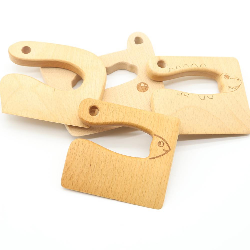 Mini Wooden Kids Knives Safety Cooking Cutting Toys For Children Kids Toddler