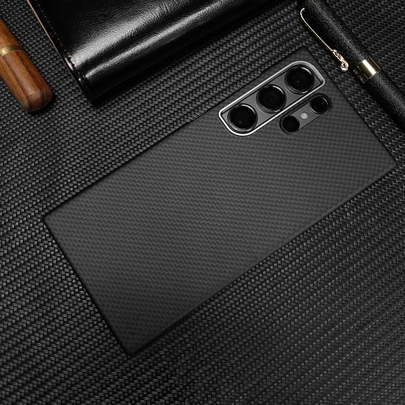 1500D Magnetic Carbon Fiber Texture Case for Samsung S26 Ultra S25 Plus S24 Magnetic Wireless Charging Metal Lens Protect Cover