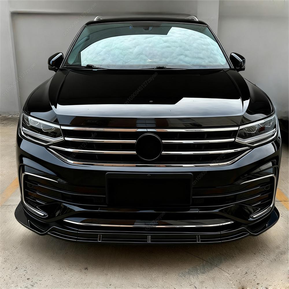 Car Front Bumper Lip Spoiler Splitter Diffuser Protector Lower Blade For Volkswagen VW Tiguan MK2 Rline 2021-2023 Bodykit Tuning