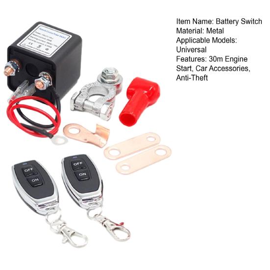 1 Set Wireless Remote Control Battery Relay Switch 30m Remote Engine Start Warm-Up/Cool-Down Anti-Theft