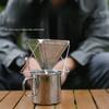 Outdoor Camping Hand Brewed Coffee Filter Funnel with Bracket Camping Stainless Steel Filter Cup Drip Artifact Outdoor
