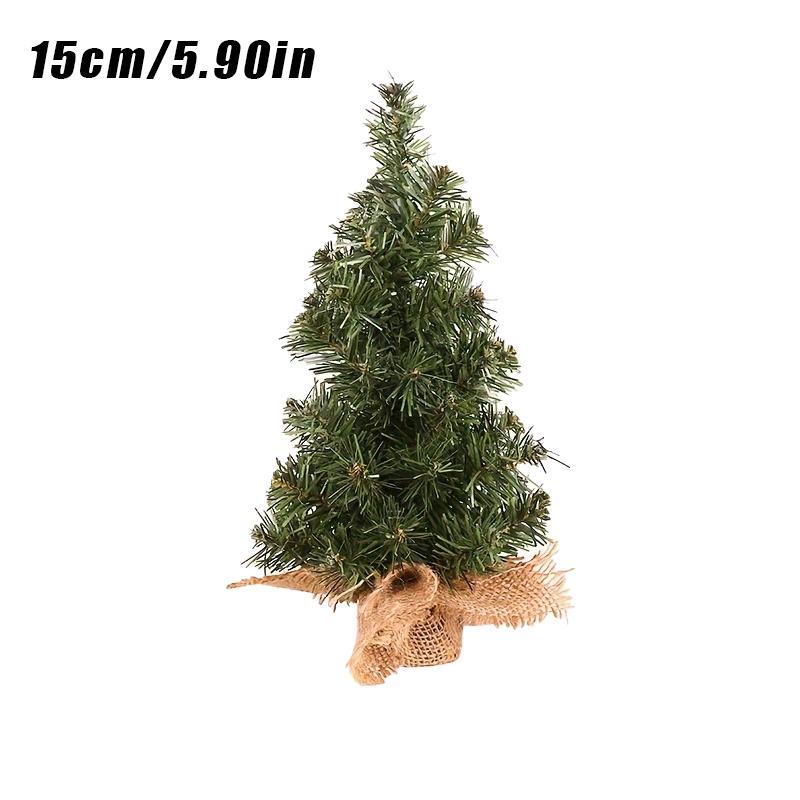 

20 см Мини Рождественская елка Льняное основание Елка Рождественское украшение для рабочего стола для Рождественского украшения Other