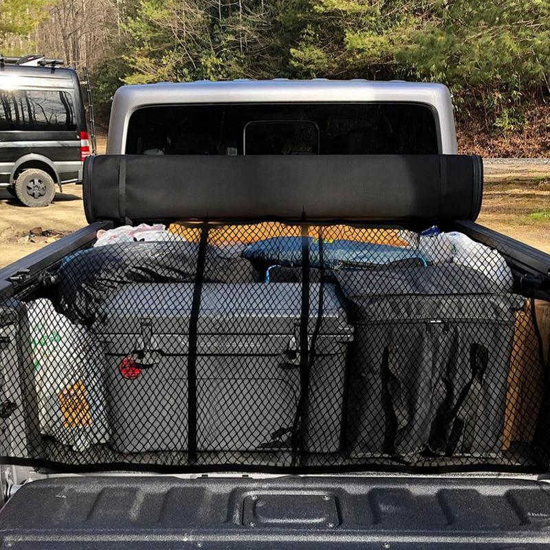 Truck Bed Net Highly Elastic Heavy Duty Truck Net Mesh Organizer For Trunk Moving Shelf Ceiling Road Outdoor