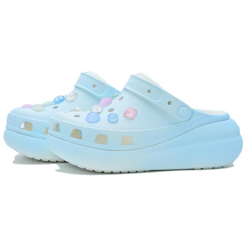 Crocs Crush Clog Summer Dream Bubble Sea Salt Exquisite Hole Shoes Unisex White Blue