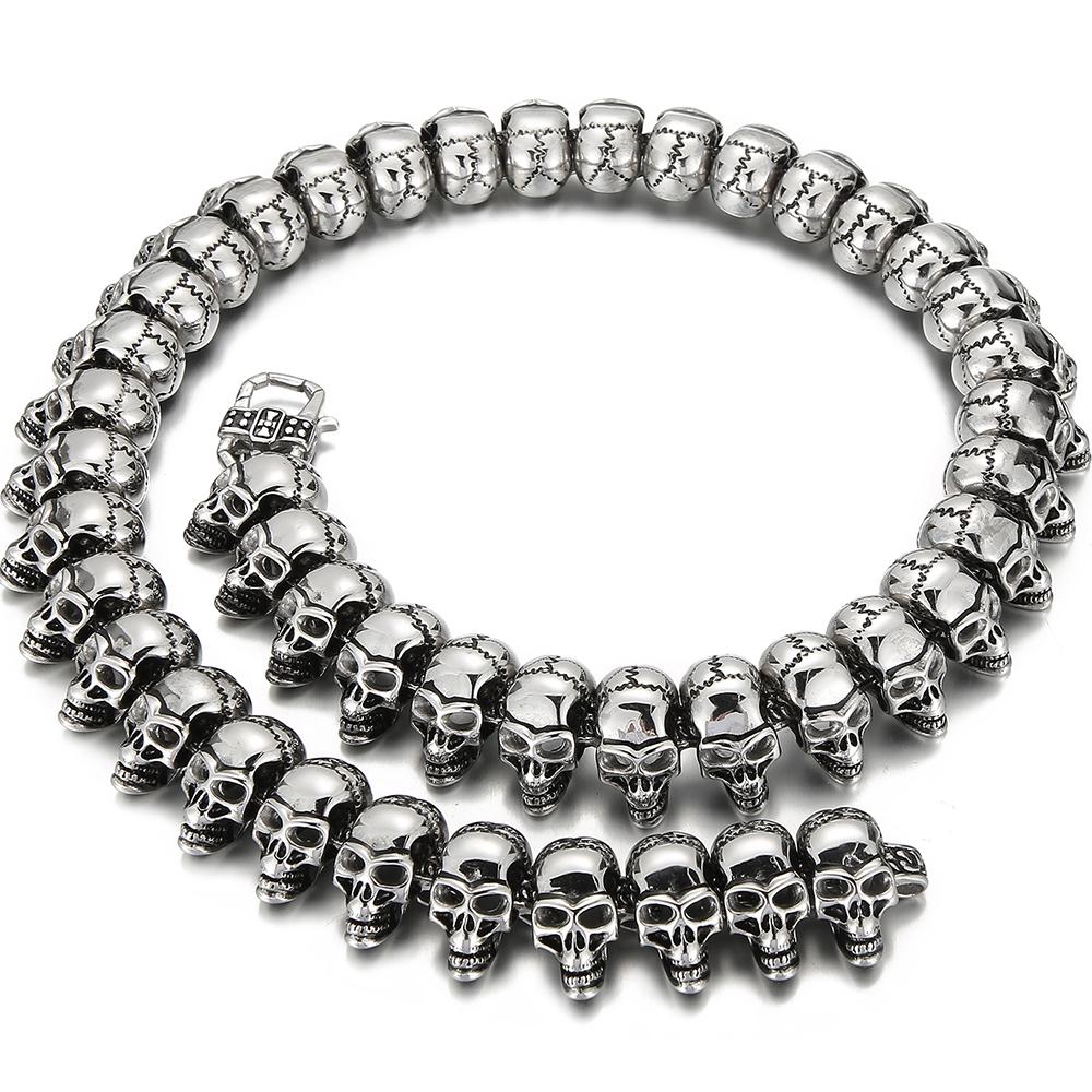 Punk Rock Skull Head Link Chain