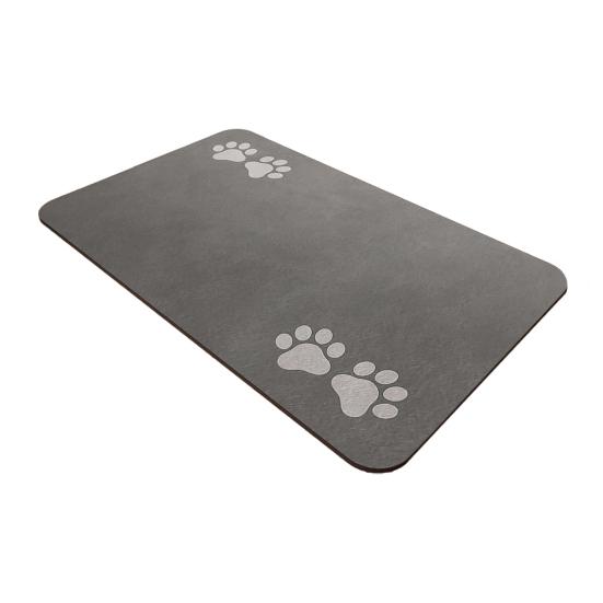 Dog Food Mat Pet Feeding Area Rug Absorbent Pet Placemat Quick Dry Water Dispenser Mat with Non-Slip Waterproof Rubber Backing for Food And Water Bowl