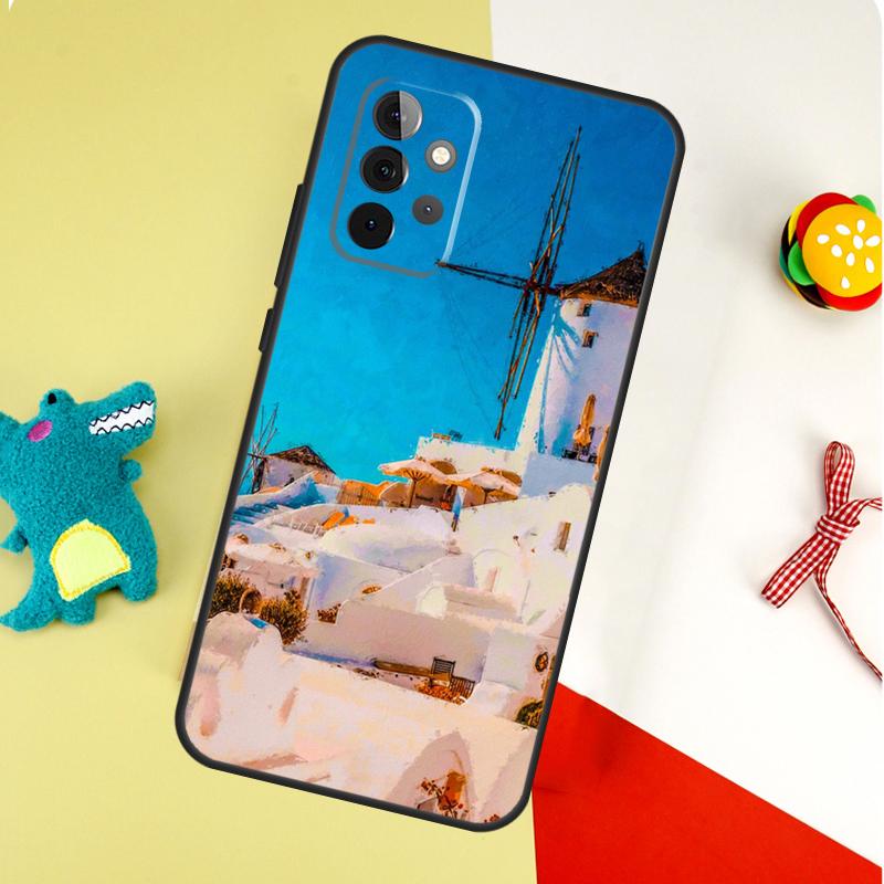 Oia Santorini Greece For Samsung Galaxy A53 A33 A13 A54 A34 A14 A55 A35 A15 A05 A06 A16 A22 A32 A52 Phone Case