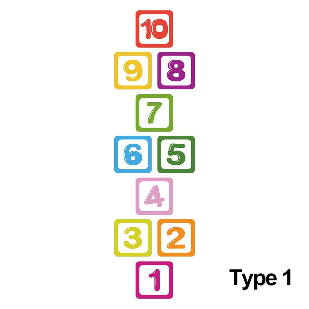 Self-adhesive Home Decoration Nursery Decals Parent-Unisex Gift Floor Stickers Cartoon Number Grids Hopscotch Game