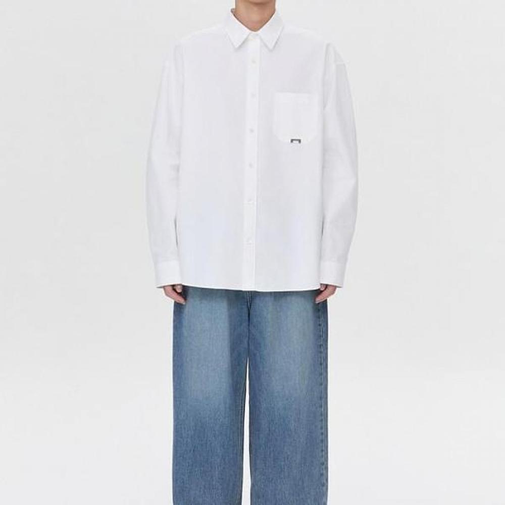 Customellow White Oversized Fit Solid Shirt C9sam26204whx [Essentials]/S