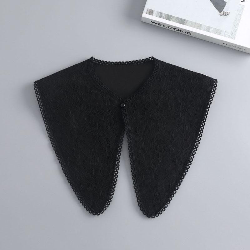 Removable Lace Doll Fake Collar Women Tie Ladies White Shawl Wrap Detachable Embroidered Lapel False Collar Clothes Accessory