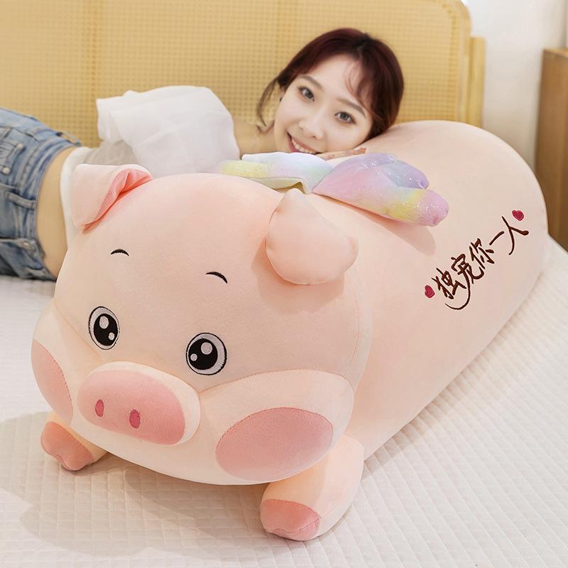 Explosive angel lying on the pig doll pig doll sleeping on the bed with legs, throw pillow sofa pillow sleeping on the side plush toy