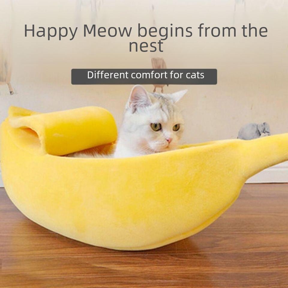 Banana-Shaped Pet House: Cozy Winter Home for Dogs and Cats