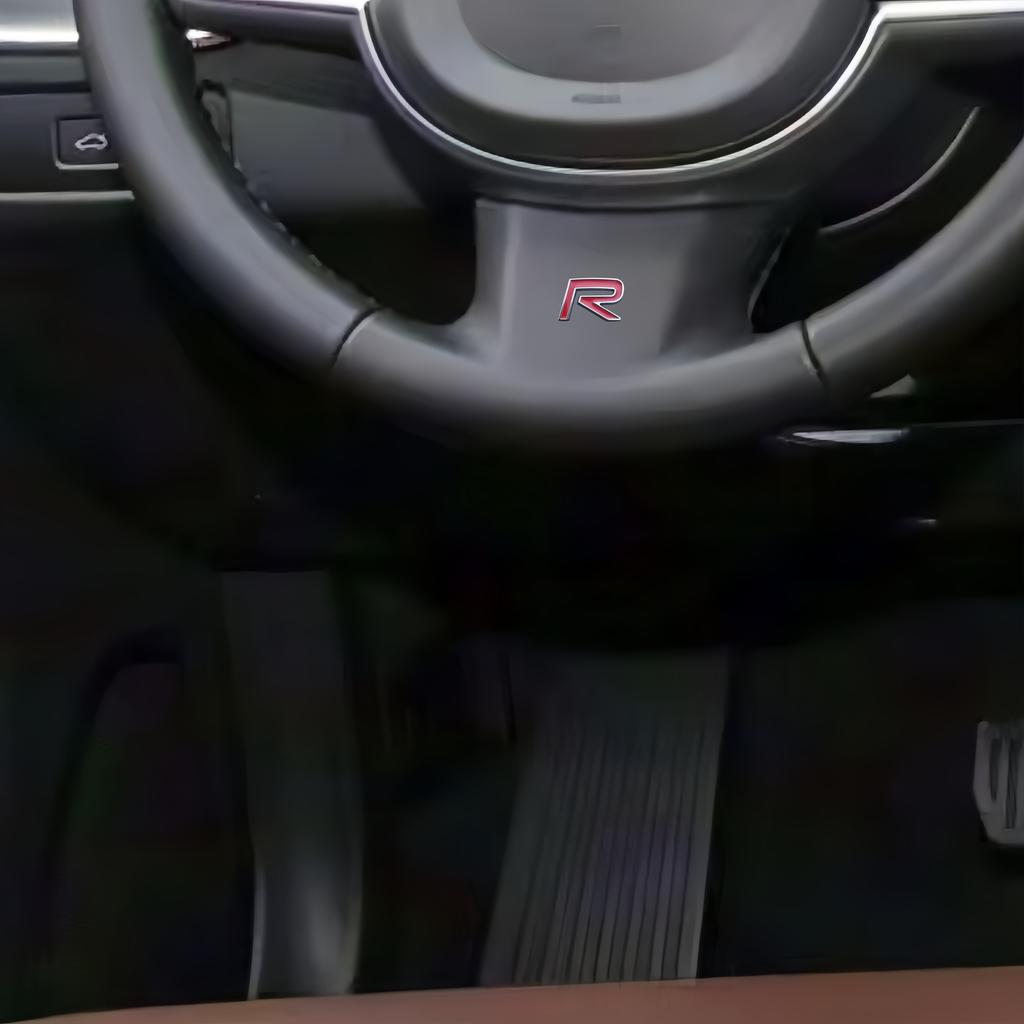 1Pc 3D Metal R Logo Car Dashboard Center Console Panel Decoration Badge, Car Steering Wheel Emblem Decal, Car Rear Trunk/Car Body Badge Sticker