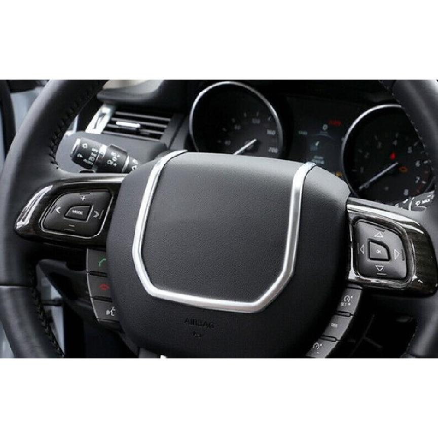 For Range Rover Evoque 2012- Wood Grain Steering Wheel Button Cover Trim 2pc