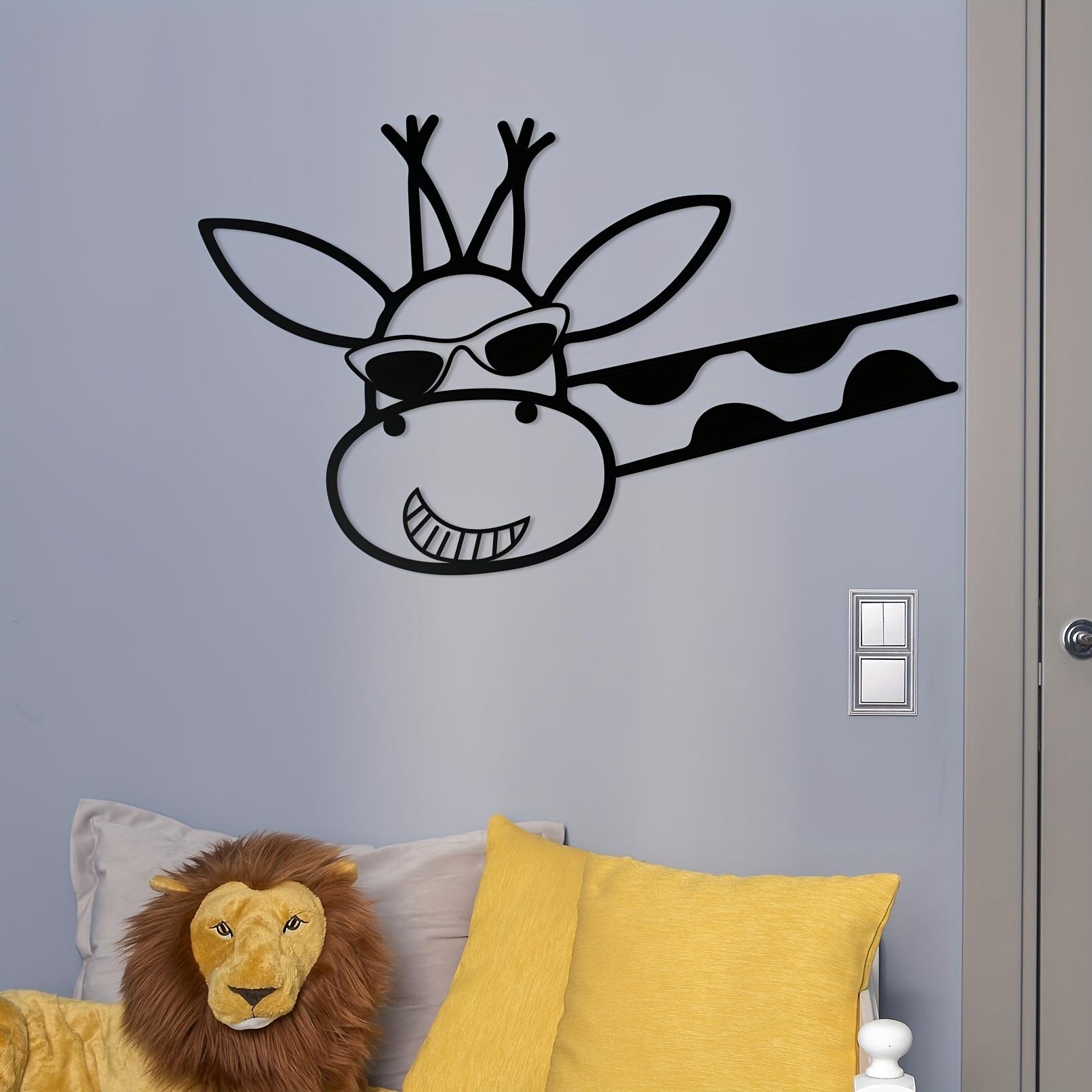 

Giraffe Black Metal Art Wall Decoration, Minimalist Line Drawing Home Hanging Art Wall Sculpture for Kitchen Bathroom Home Decor