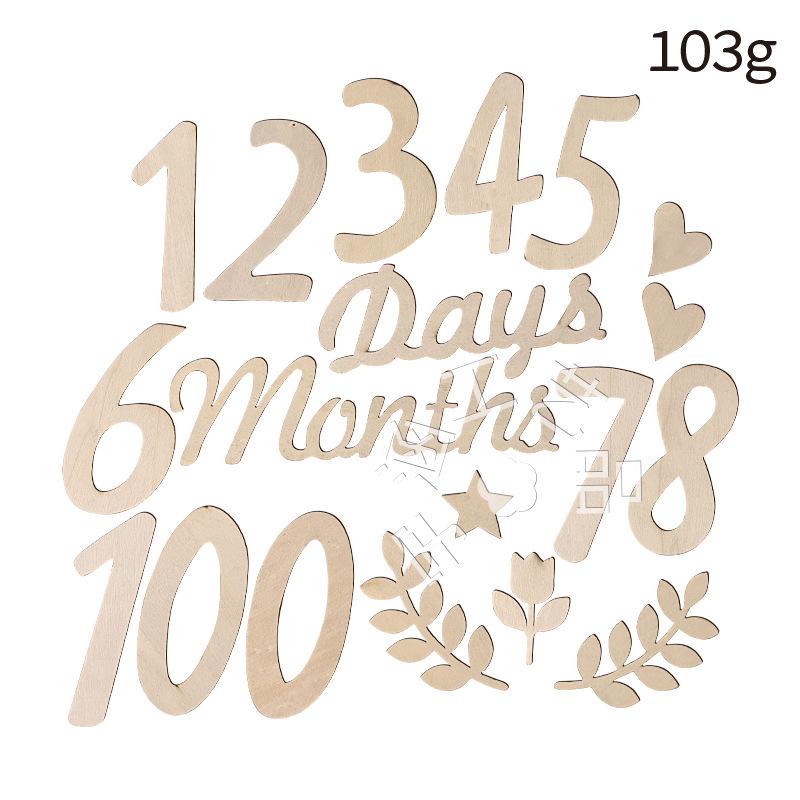 Wooden Baby Milestone Photo Props - English Numbers & Months