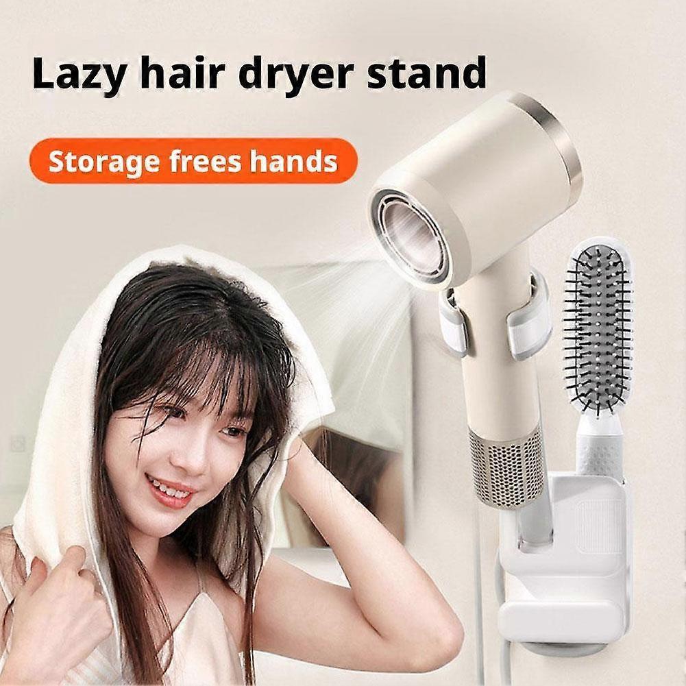 Hair Dryer Holder, Non-Drilling Wall-Mounted Hair Dryer Stand