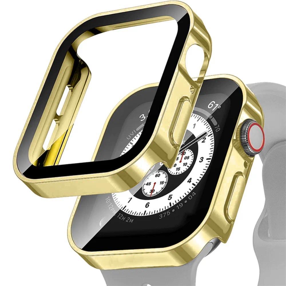 Galvanisiert Wasserdichte Hülle+Glas für Apple Watch 11 10 Hülle 46mm 42mm 45 41 44mm Displayschutz für iWatch 9 8 7 6 5 4 SE