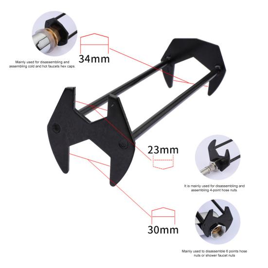 Çok İşlevli Lavabo Anahtarı Ağır Hizmet Karbon Çelik 360 Derece Dönebilen Musluk Aleti Esnek Sıhhi Tesisat Anahtarı