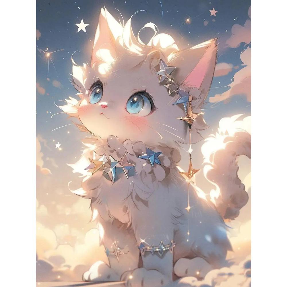 

DIY Повний круглий алмазний живопис Вишивка хрестиком 3D милий кошеня тваринна сцена Маленька квітка домашнє декоративне мистецтво Алмазний живопис 5d алмазний живопис Full Square 30X42.5CM