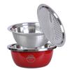 Multifunctional Stainless Steel Basin With Thickening Design Food Drainage Bowl with Lid For Efficient Kitchen Use