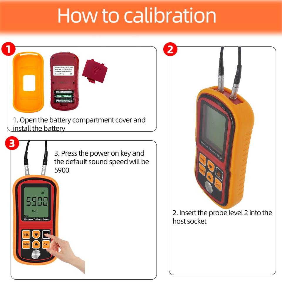 GM100 Ultrasonic Thickness Gauge Steel/pipe Testing Voice Sound Velocity Meter 1.2 200MM 30%OFF Standard Accuracy Mainland China