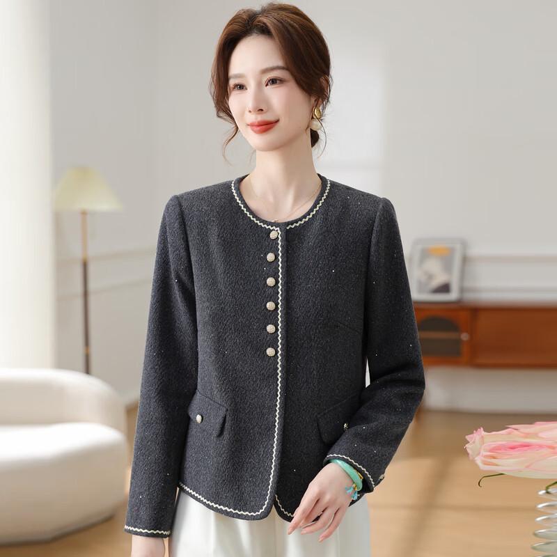 YUZHAOLIN Women's Autumn Boucle Style Short Jacket