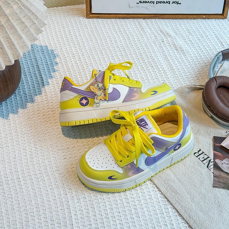 

Туфли на доске для девочек низкие весна и осень 2025 новые повседневные маленькие белые туфли для девочек детские спортивные туфли милые туфли на доске тренд 31 [Inner Length 19CCM] жёлтый