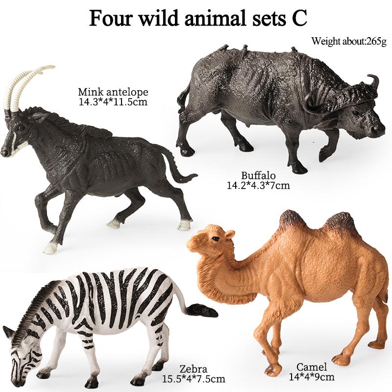 

Oenux 4 шт. Фигурки диких животных Африканский лев Тапир индийский Верблюд Антилопа Зебра Модель Фигурки Обучающая игрушка Детский подарок