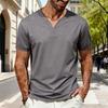 Plus Size Men's Summer Breathable Marathon Simple Casual V-neck Short Sleeves