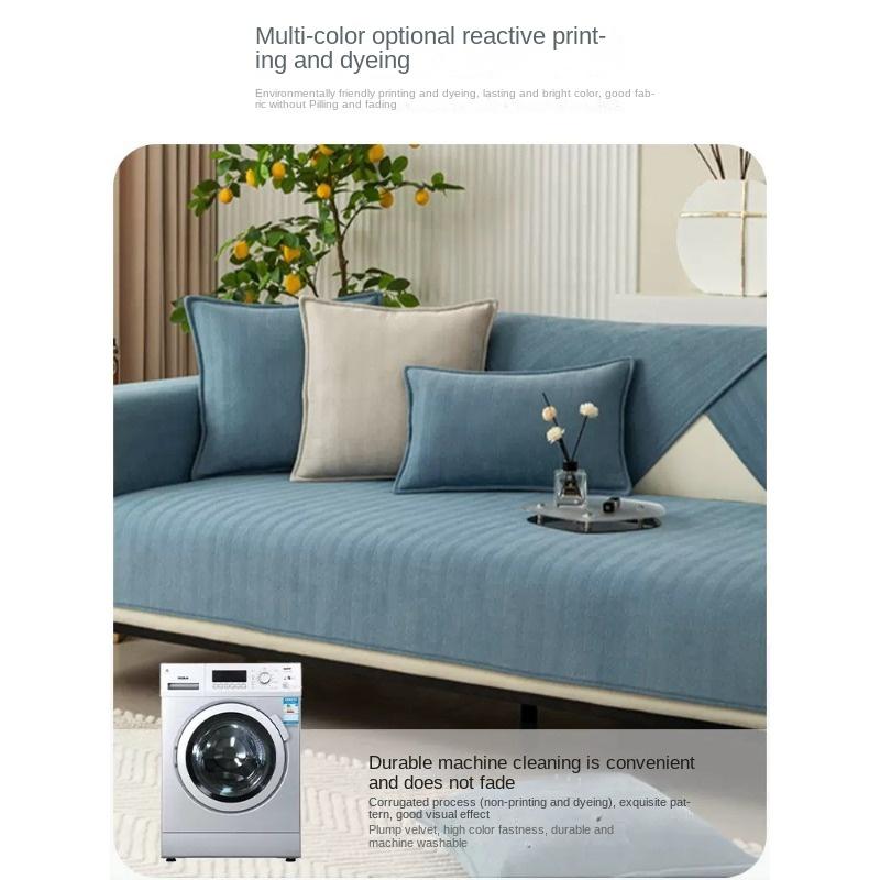 Herringbone Pattern Sofa Cushion Chenille Living Room Universal Modern Simple Summer Non-slip Cushion Sofa Cover for All Seasons