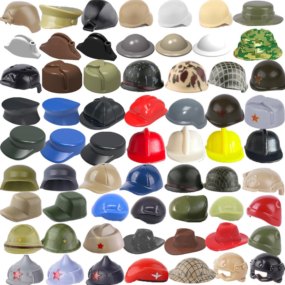 USSR USA UK Japanese Military Building Blocks Accessories Character Soldier Helmet Toy Hats And Helmets Mini Brick Army S022 DIY